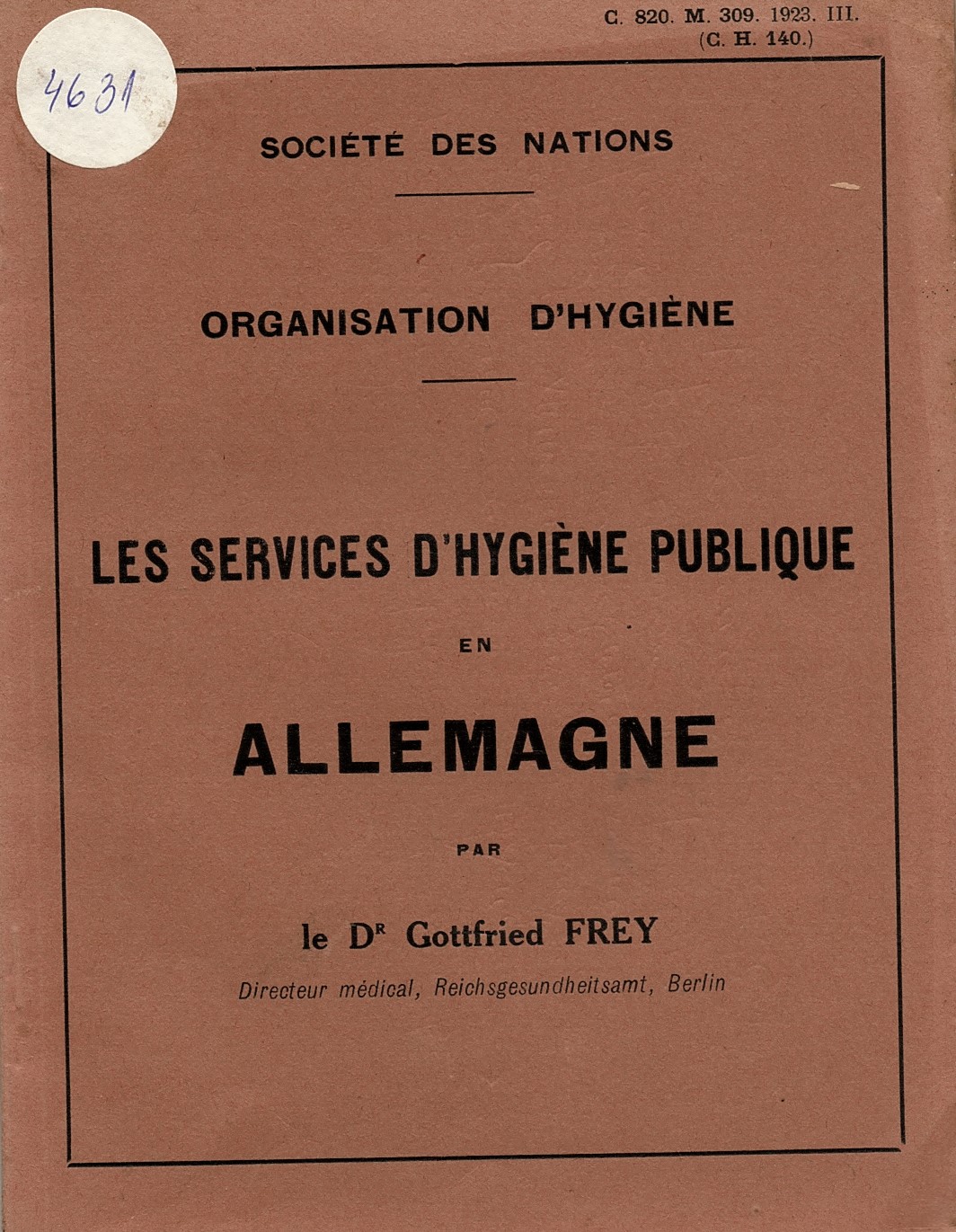   Les Services d’Hygiene publique en Allemagne