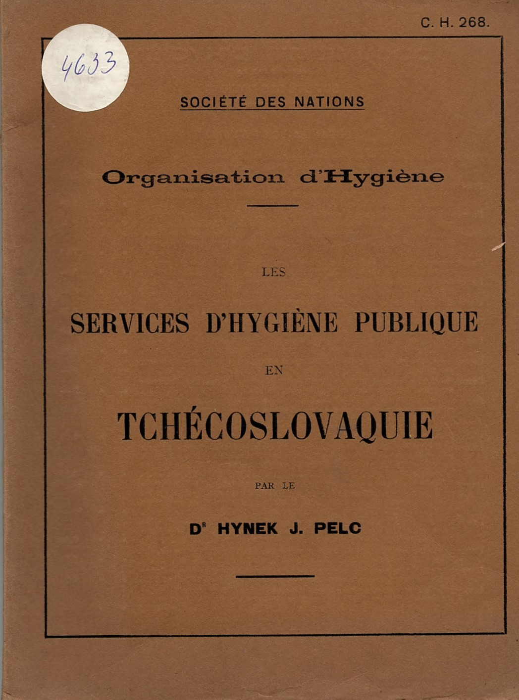   Les Services d’Hygiene publique en Tchecoslovaquie