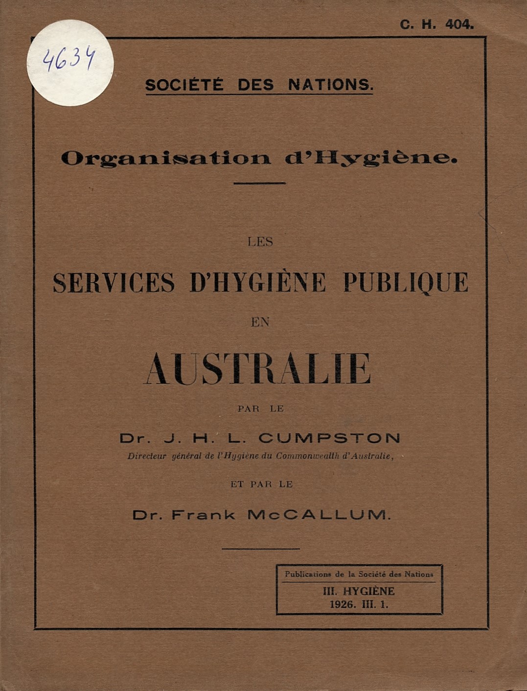 Les Services d'hygiène publique en Australie