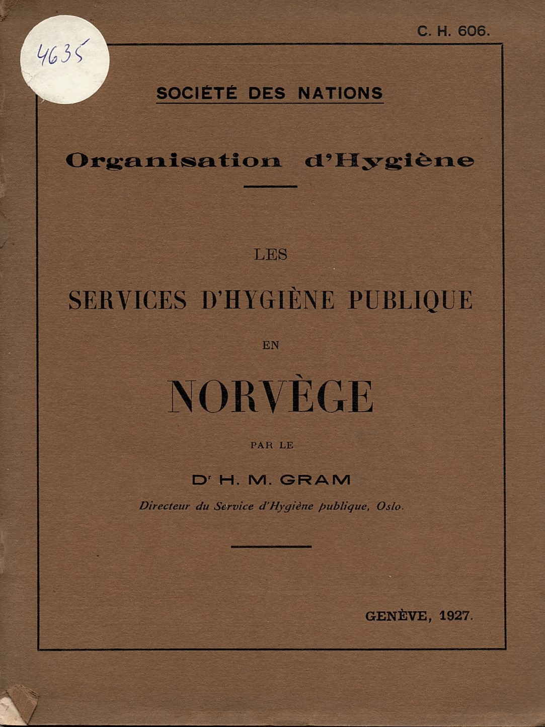   Les Services d’Hygiene publique en Norvege
