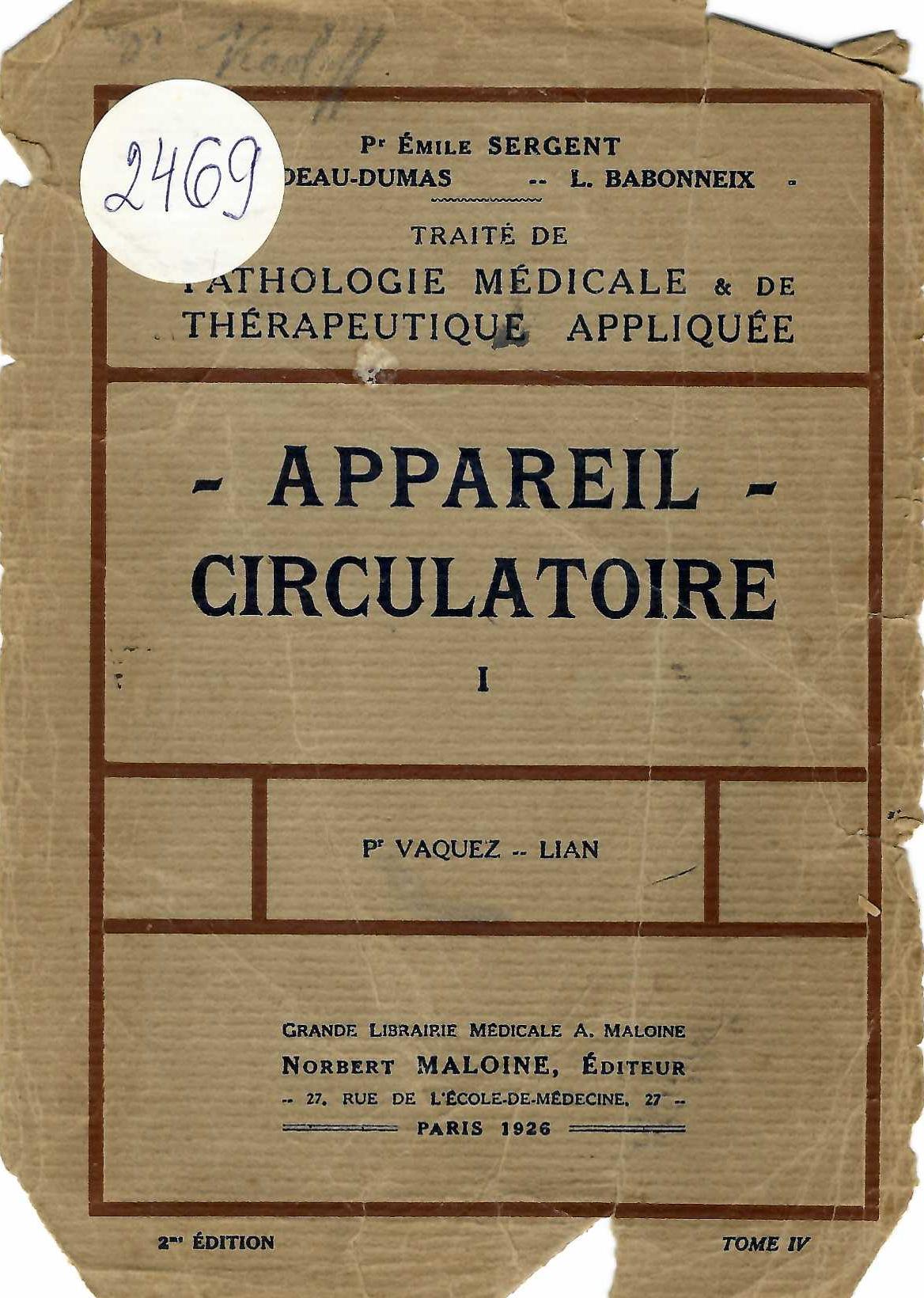  Appareil – circulatoire, b. I