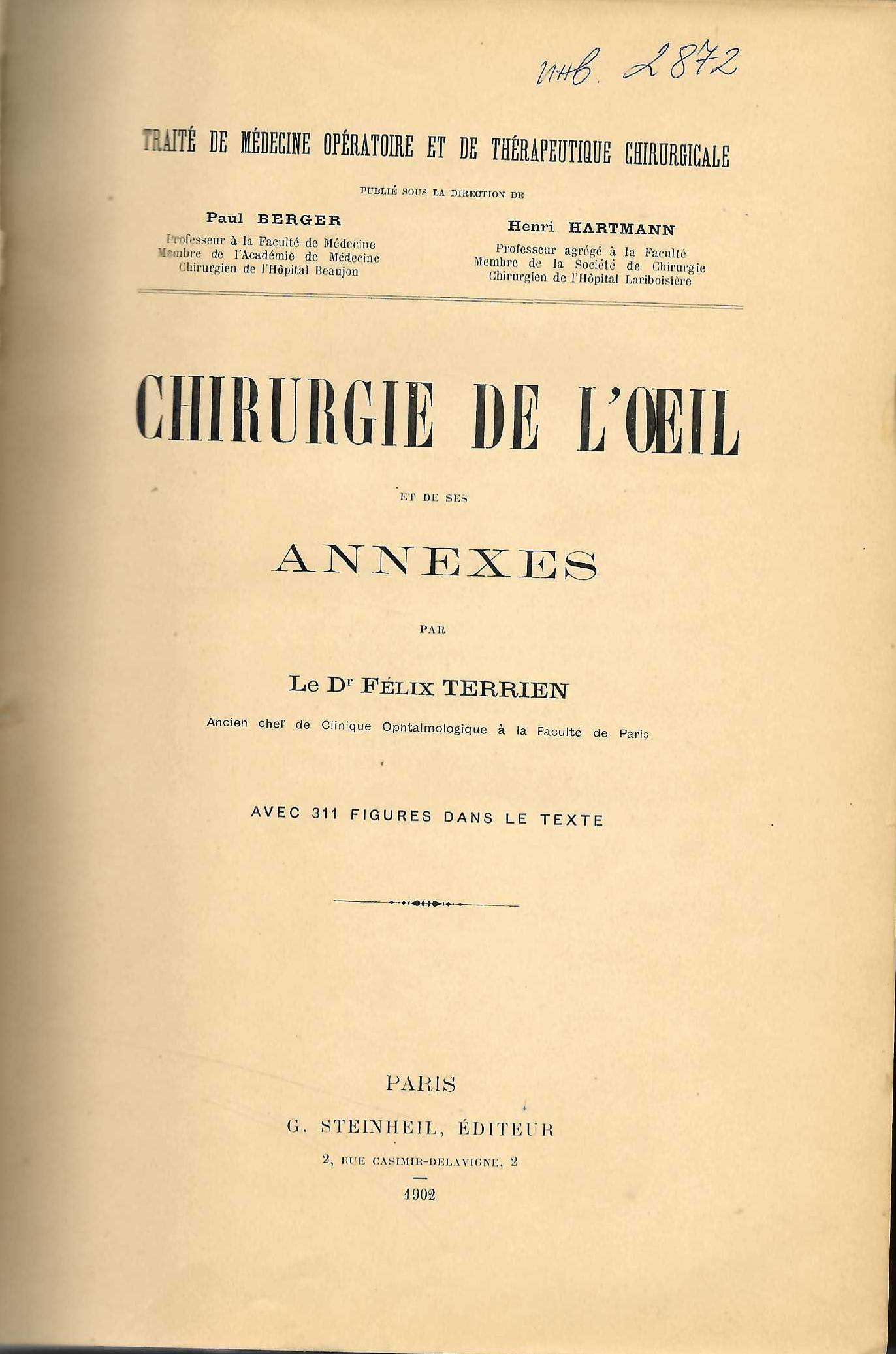   Chirurgie de l'oeil et de ses Annexes