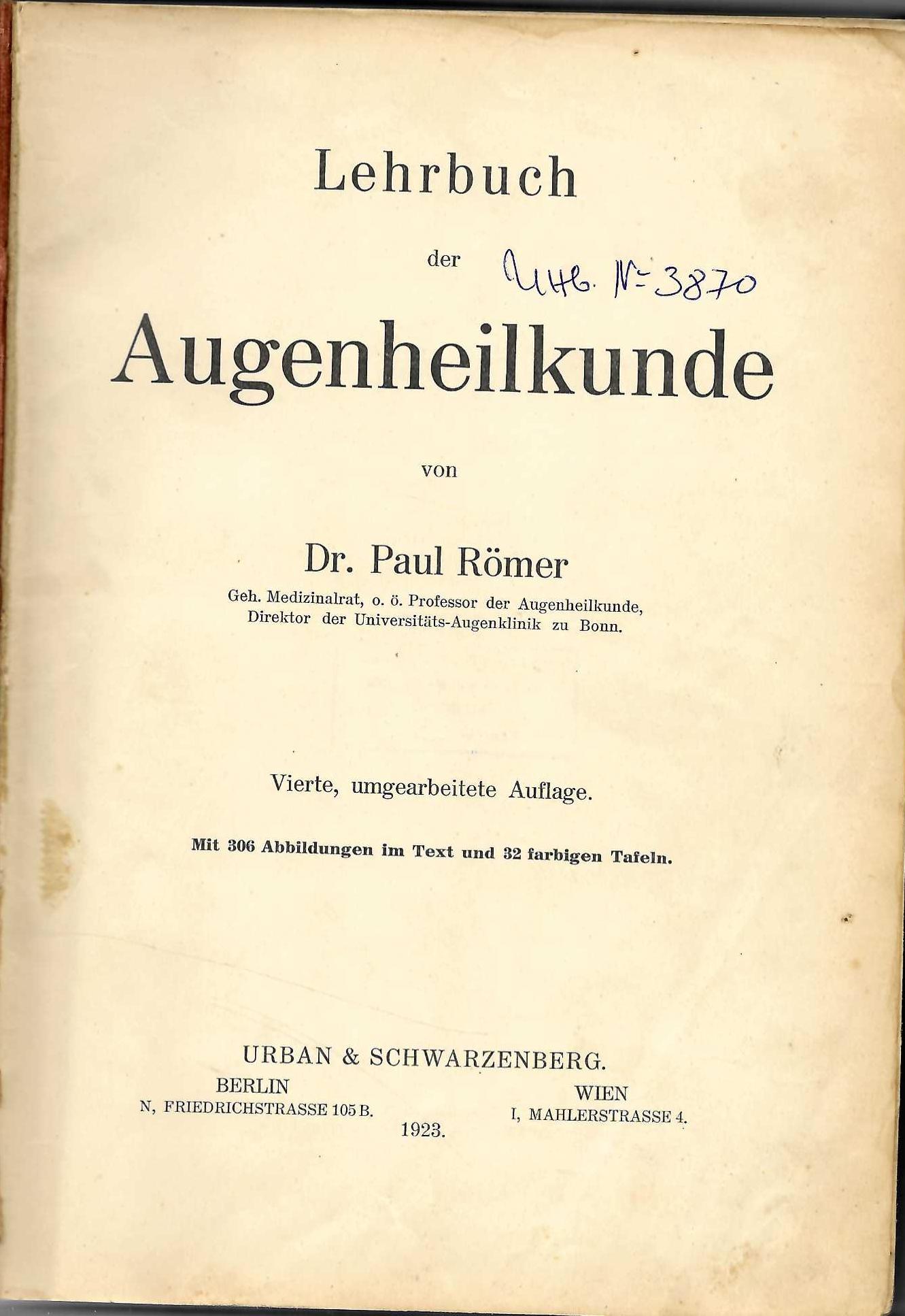  Lehrbuch der Augenheilkunde