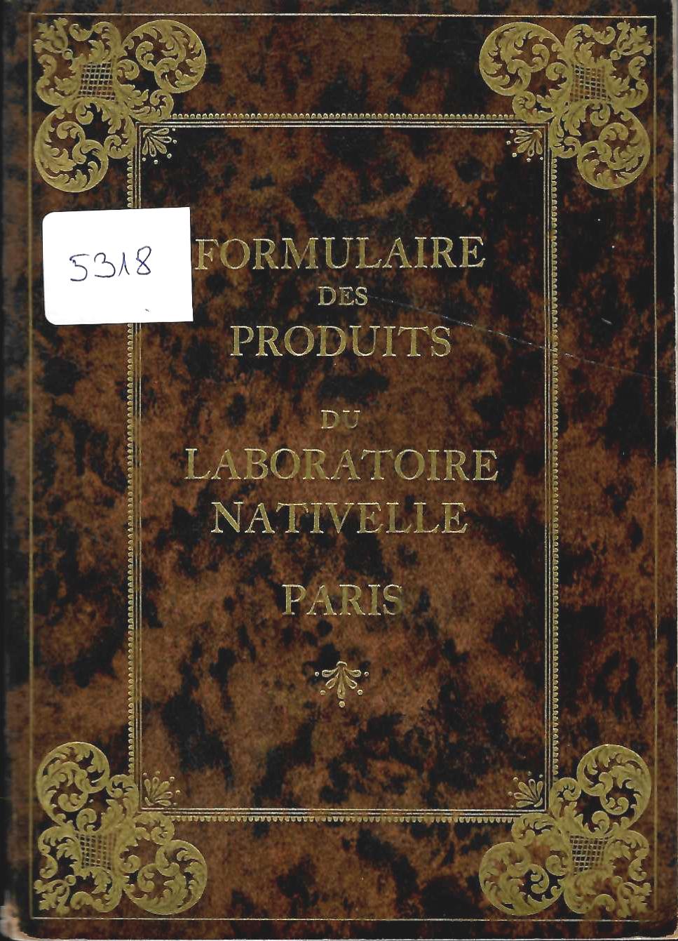  Formulaire des Produits Pharmaceutiques du Laboratoire Nativelle