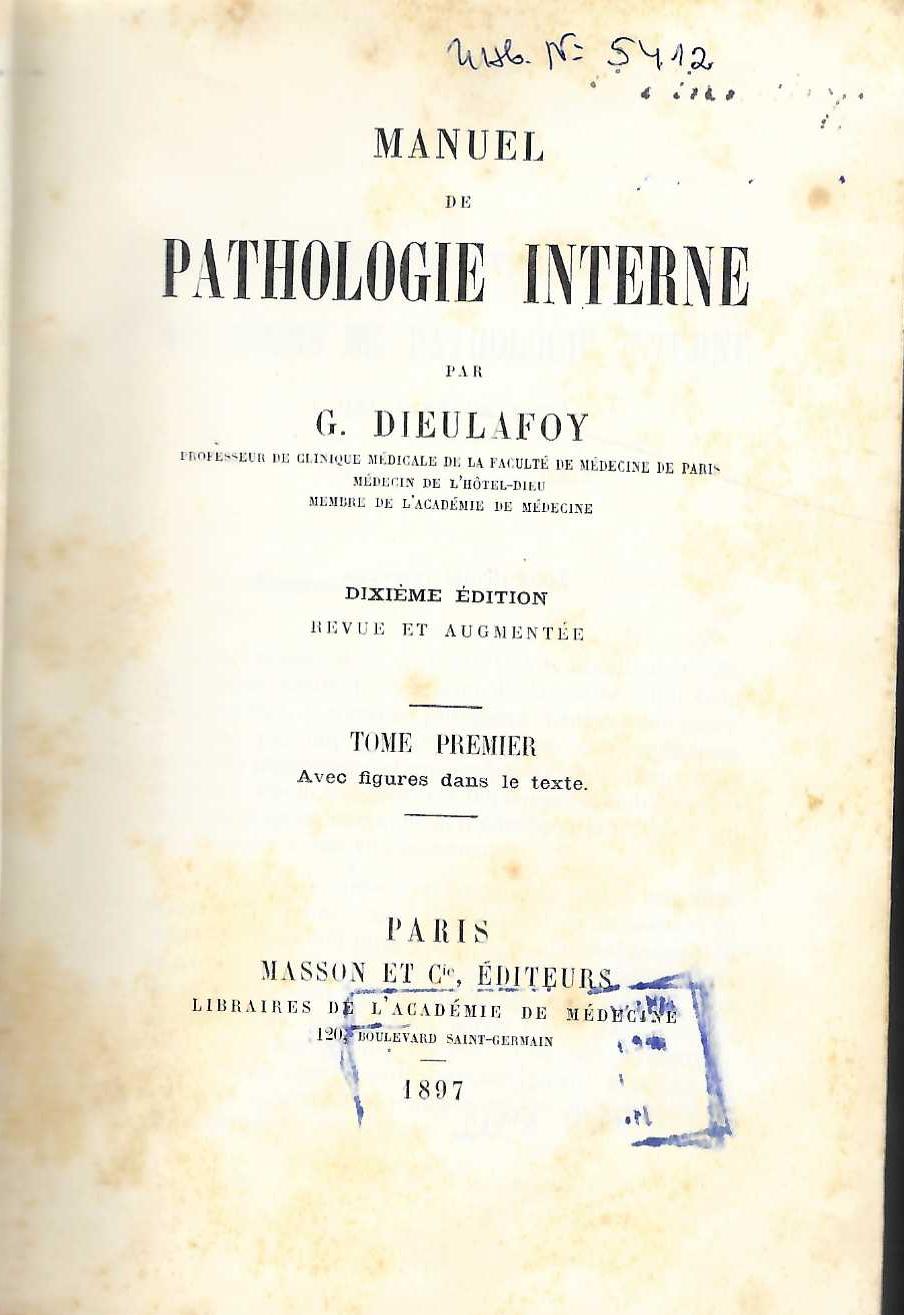  Manuel de Pathologie interne