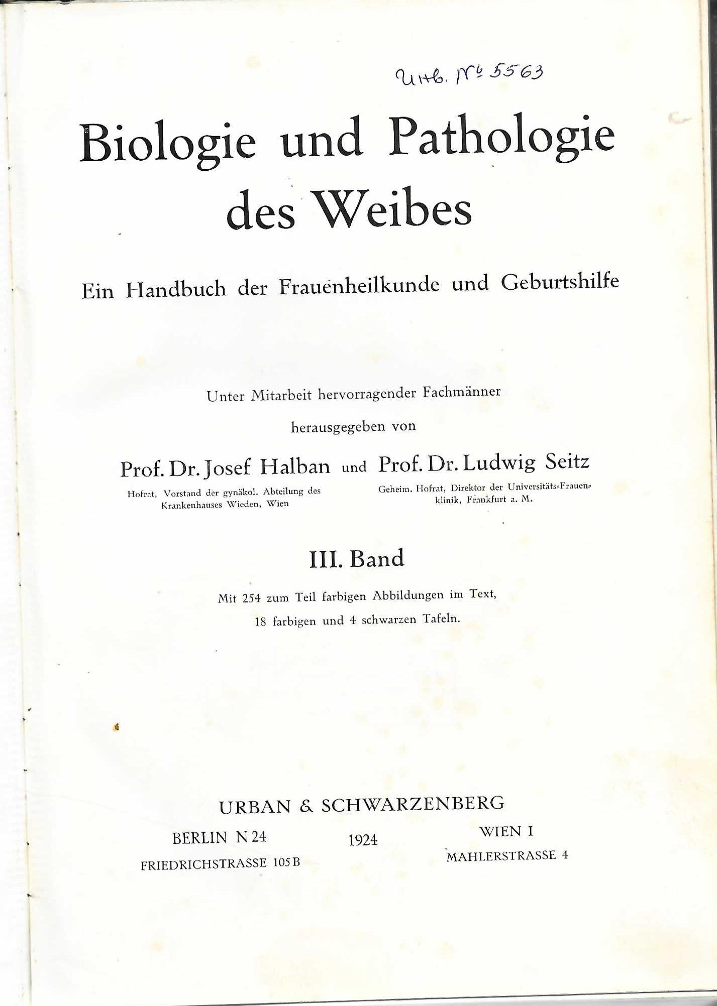   Biologie und Pathologie des Weibes, band 3