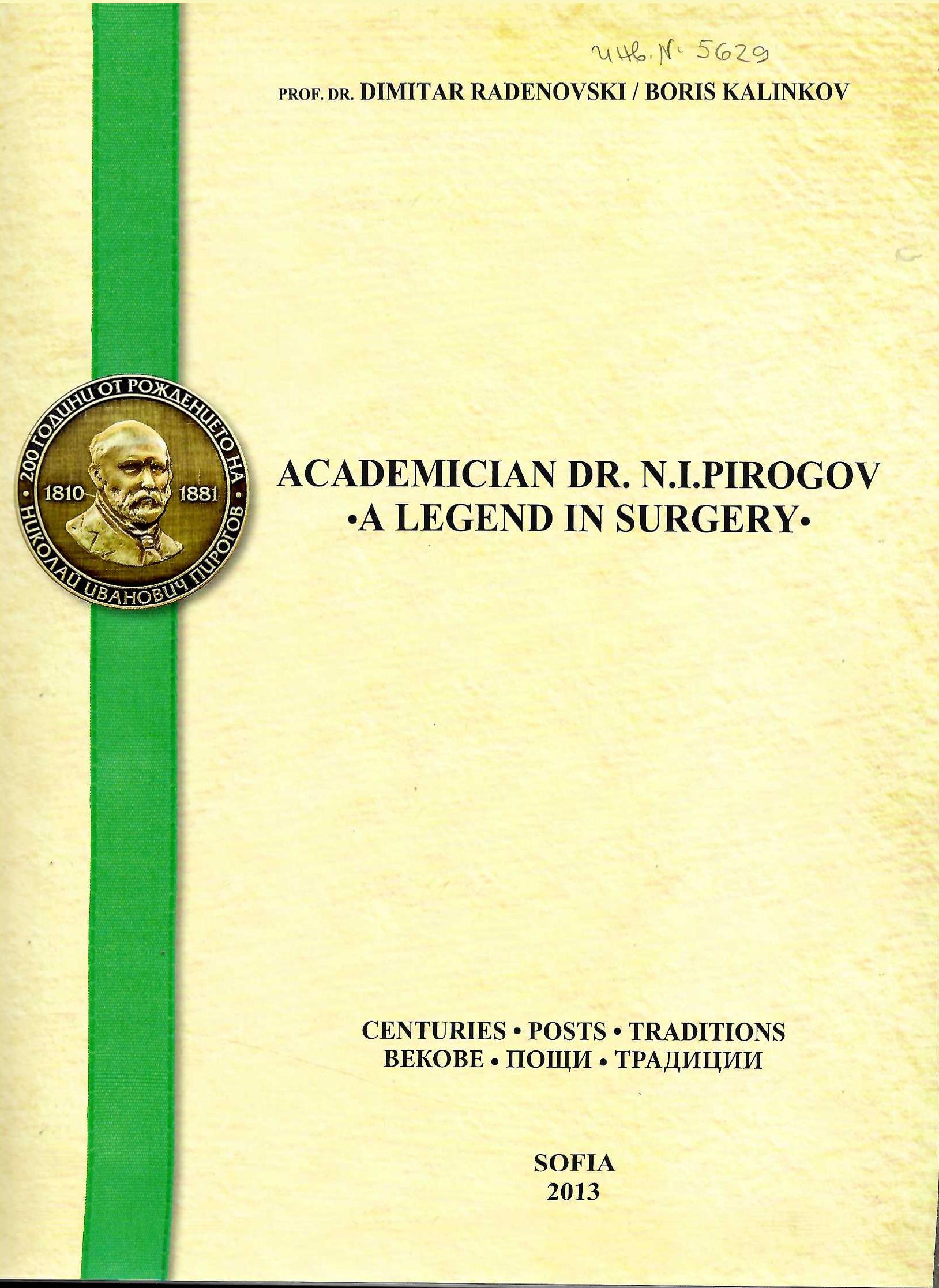   Academician dr. N. I. Pirogov. A legend in surgery.