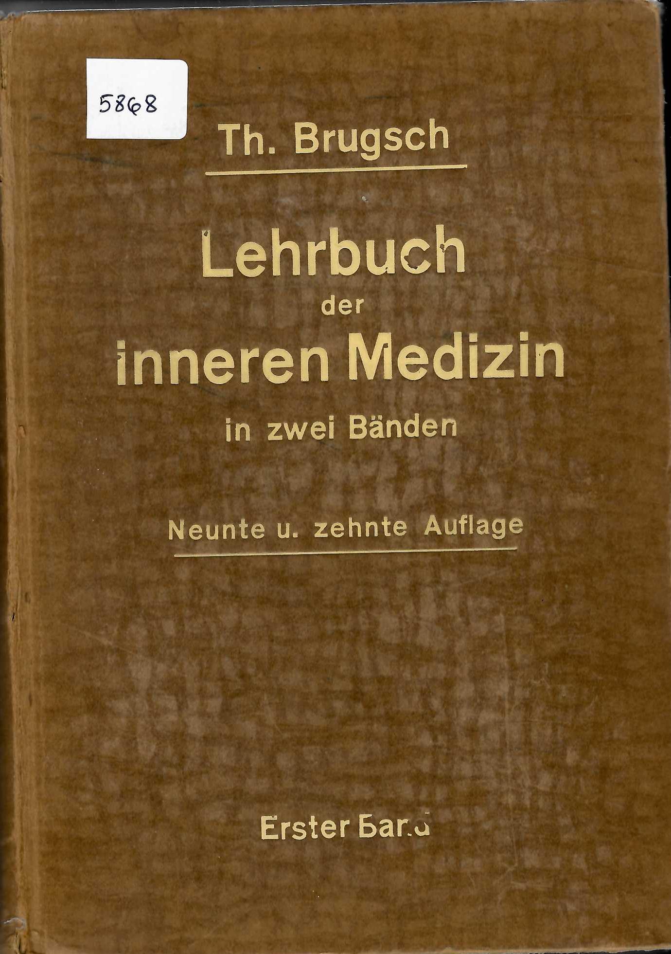   Lehrbuch der inneren Medizin, erster band
