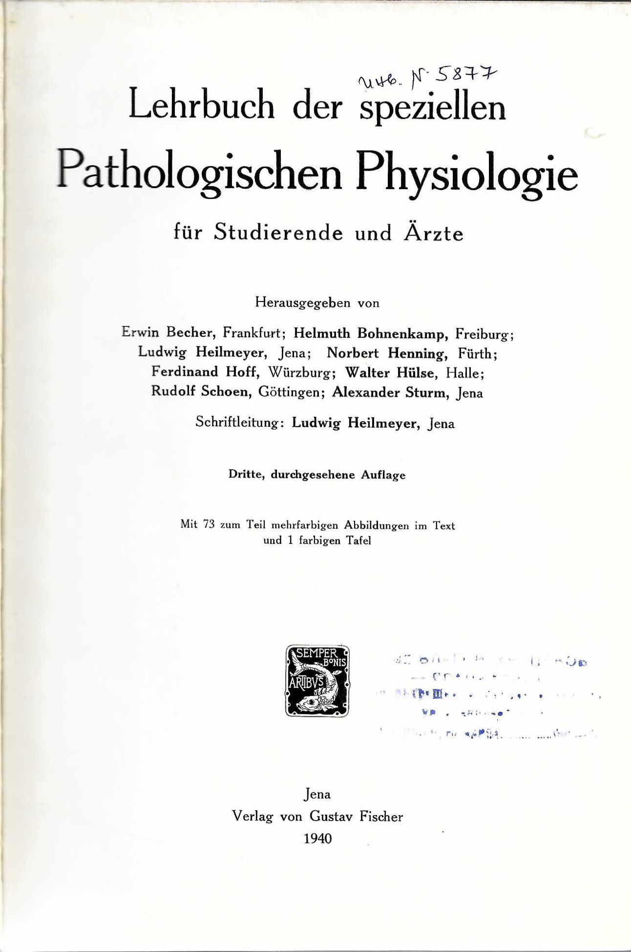  Lehrbuch der speziellen Pathologischen Physiologie